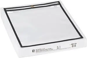 C-line 46114 Shop Ticket Holders, 11 x 14, Clear Front & Back w/Black Stitching, 25/Box