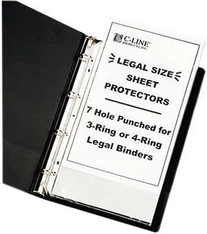 C-line 62047 Top-Load Polypropylene Sheet Protectors, Heavy, Legal, Clear, 50/Box