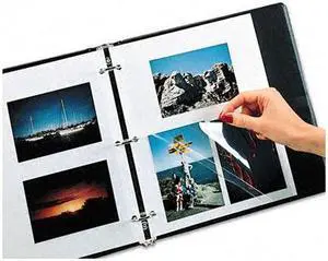 C-line 85050 Redi-Mount Photo Sheets, 3-Hole Punched, 11 x 9, 50 Sheets/Box