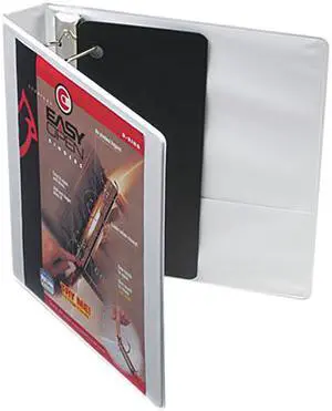 Cardinal 10310 Recycled ClearVue EasyOpen D-Ring Presentation Binder, 1-1/2" Capacity, White
