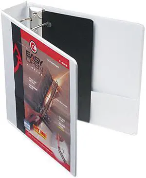Cardinal 10320 Recycled ClearVue EasyOpen Vinyl D-Ring Presentation Binder, 2" Capacity, White