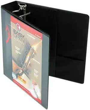 Cardinal 10321 Recycled ClearVue EasyOpen Vinyl D-Ring Presentation Binder, 2" Cap, Black