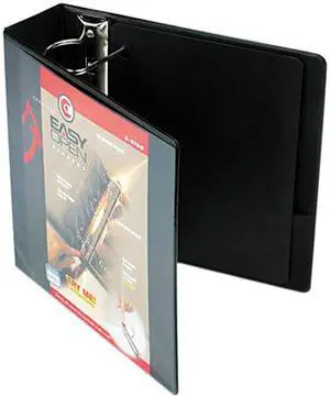 Cardinal 10331 Recycled ClearVue EasyOpen Vinyl D-Ring Presentation Binder, 3" Capacity, Black