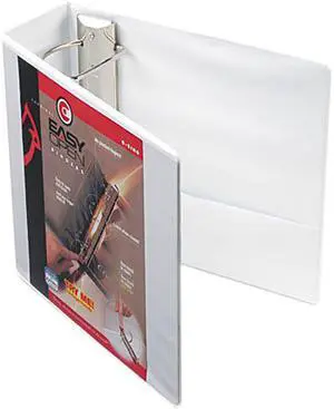 Cardinal 10340 Recycled ClearVue EasyOpen Vinyl D-Ring Presentation Binder, 4" Capacity, White