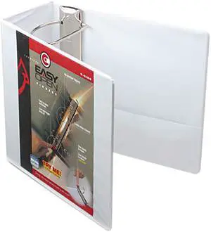 Cardinal 10350 Recycled ClearVue EasyOpen Vinyl D-Ring Presentation Binder, 5" Capacity, White