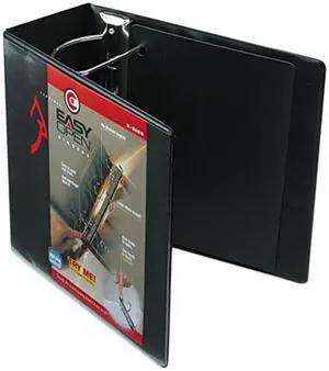 Cardinal 10351 Recycled ClearVue EasyOpen Vinyl D-Ring Presentation Binder, 5" Capacity, Black