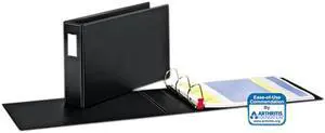 Cardinal 12142 EasyOpen Slant-D Tabloid Reference Binder, 11 x 17, 3" Capacity, Black