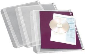 Cardinal 14201 Zippered Binder Pockets, 8-1/2 x 11, Clear, 3 Pockets/Pack