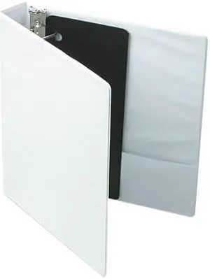 Cardinal 17400 Vinyl ClearVue XtraValue Slant D-Ring Presentation Binder, 1-1/2" Cap, White