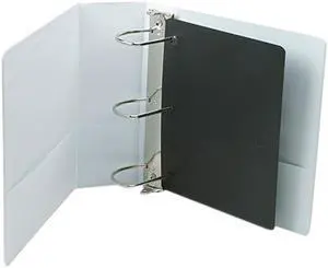 Cardinal 17810 Vinyl ClearVue XtraValue Slant D-Ring Presentation Binder, 4" Capacity, White