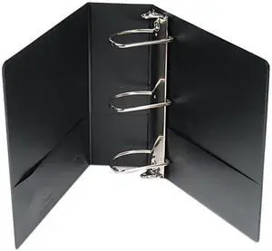 Cardinal 17811 Vinyl ClearVue XtraValue Slant D-Ring Presentation Binder, 4" Capacity, Black