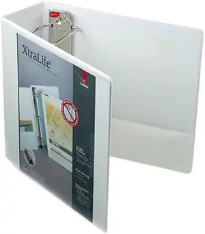 Cardinal 26340 ClearVue XtraLife Slant-D Presentation Binder, 4" Capacity, White
