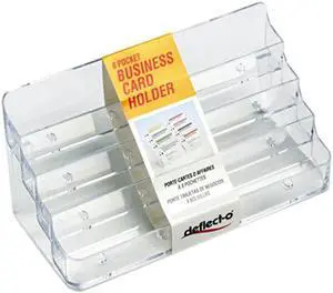 Deflect-o 70801 Eight-Pocket Business Card Holder, Capacity 400 Cards, Clear
