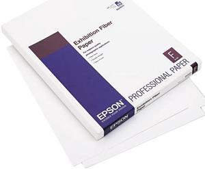 Epson Exhibition Fiber Paper, Micro Porous Smooth Gloss, Letter, White, 25 Sheets