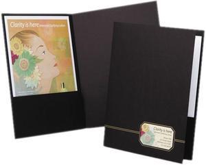 Oxford 04161 Monogram Series Business Portfolio, Premium Cover Stock, Black/Gold, 4/Pack