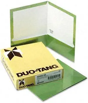 Oxford 5049560 Two-Pocket Laminated Folder, 100-Sheet Capacity, Metallic Green