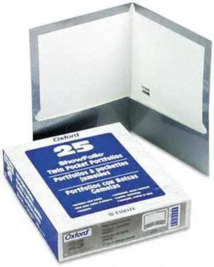 Oxford 51705 High Gloss Laminated Paperboard Folder, 100-Sheet Capacity, Gray, 25/Box
