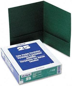 Oxford 53434 Twin-Pocket Portfolio, Linen, Paper, Hunter Green