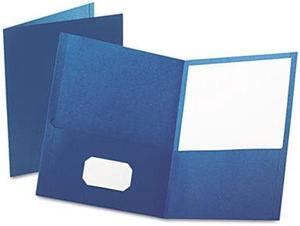 Oxford 57502 Twin-Pocket Portfolio, Embossed Leather Grain Paper, Blue