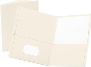 Oxford 57504 Twin-Pocket Portfolio, Embossed Leather Grain Paper, White
