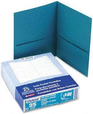 Oxford 57555 Twin-Pocket Portfolio, Embossed Leather Grain Paper, Teal