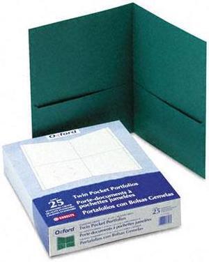 Oxford 57556 Twin-Pocket Portfolio, Embossed Leather Grain Paper, Hunter Green
