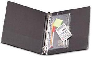 Oxford 68504 Zippered Ring Binder Pocket, 8 x 10-1/2, Clear/White