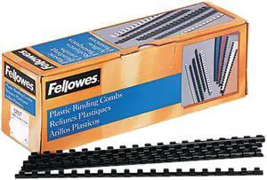 52507 Fellowes Plastic Comb Bindings, 5/16" Diameter, 40 Sheet Capacity, Black, 100 Combs/Pack