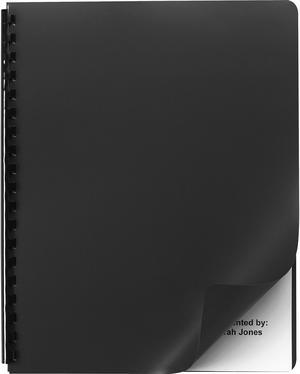 25703 GBC Opaque Plastic Binding System Covers, 11-1/4 x 8-3/4, Black, 25/Pack