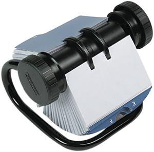Rolodex 67236 Open Rotary Business Card File w/24 Guides, Black