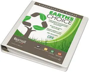 Samsill 16937 Earth's Choice Biodegradable Angle-D Ring View Binder, 1", White