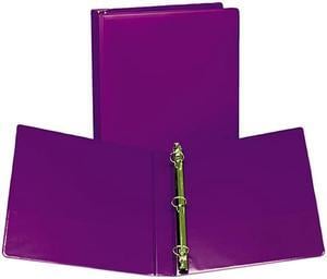 Samsill U86308 Presentation View Binder, Round Ring, 11 x 8-1/2, 1" Capacity, Purple, 2/Pack