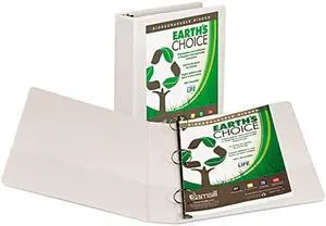 Samsill 18957 Earth's Choice Biodegradable Round Ring View Binder, 1-1/2" Capacity, White