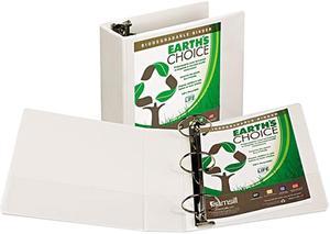 Samsill 18997 Earth's Choice Biodegradable Round Ring View Binder, 4" Capacity, White