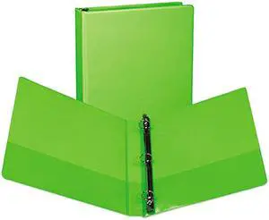 Fashion View Binder Round Ring 11 x 8-1/2 1" Capacity Lime 2/Pack