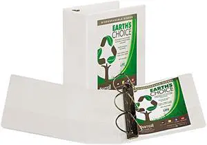 Samsill 16907 Earth's Choice Biodegradable Angle-D Ring View Binder, 5", White