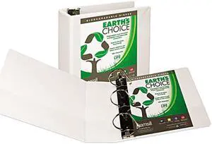 Samsill 16997 Earth's Choice Biodegradable Angle-D Ring View Binder, 4", White