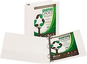 Samsill 18967 Earth's Choice Biodegradable Round Ring View Binder, 2" Capacity, White