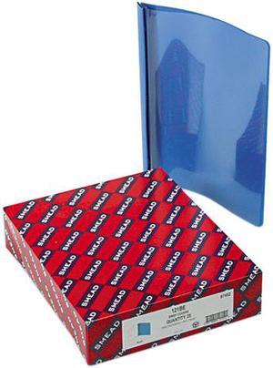 Smead 87452 Poly Report Cover, Tang Clip, Letter, 1/2" Capacity, Clear/Blue, 25/Box
