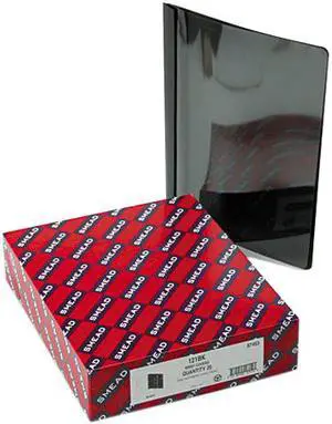 Smead 87453 Poly Report Cover, Tang Clip, Letter, 1/2" Capacity, Clear/Black, 25/Box