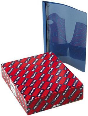 Smead 87455 Poly Report Cover, Tang Clip, Letter, 1/2" Capacity, Clear/Dark Blue, 25/Box