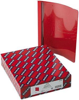 Smead 87461 Poly Report Cover, Tang Clip, Letter, 1/2" Capacity, Clear/Red, 25/Box