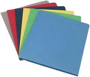 Smead 87850 Two-Pocket Portfolio, Embossed Leather Grain Paper, Assorted, 25/Box