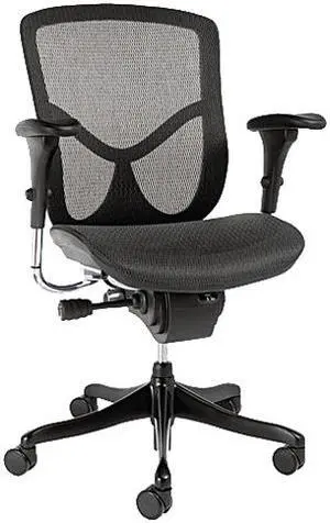 EQ Series Ergonomic Multifunction Mid-Back Mesh Chair, Black Base