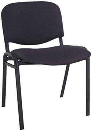 Continental Series Stacking Chairs, Black Fabric Upholstery, 4/Carton