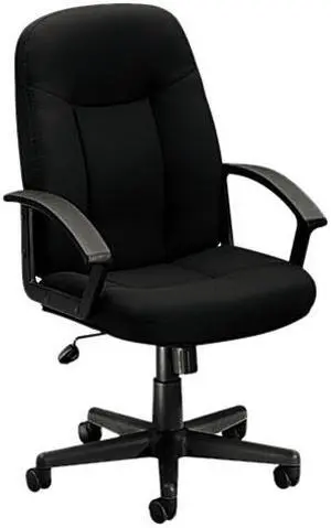 HON VL601VA10T VL601 Series Managerial Mid-Back Swivel/Tilt Chair, Black Fabric & Frame