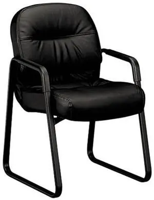 HON 2093SR11T Leather 2090 Pillow-Soft Series Guest Arm Chair, Black HON 2093SR11T Leather 2090 Pillow-Soft Series Guest Arm Chair, Black