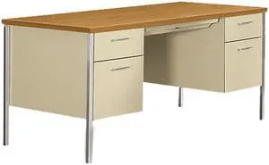 HON 34962CL 34000 Series Double Pedestal Desk, 60.00" x 30.00", Harvest / Putty