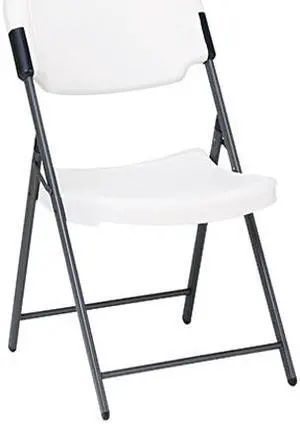 Iceberg 64003 Rough N Ready Resin Folding Chair, Steel Frame, Platinum