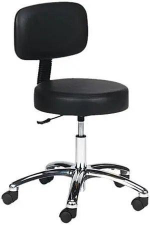 Safco 3430BL Pneumatic Lift Lab Stools w/Back, Height-Adjustable, 17-22, Black